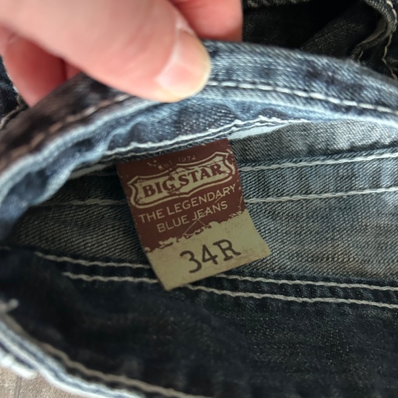 Men's Big Star Pioneer Regular Boot Cut Stone Wash Jeans - Picture 5 of 5